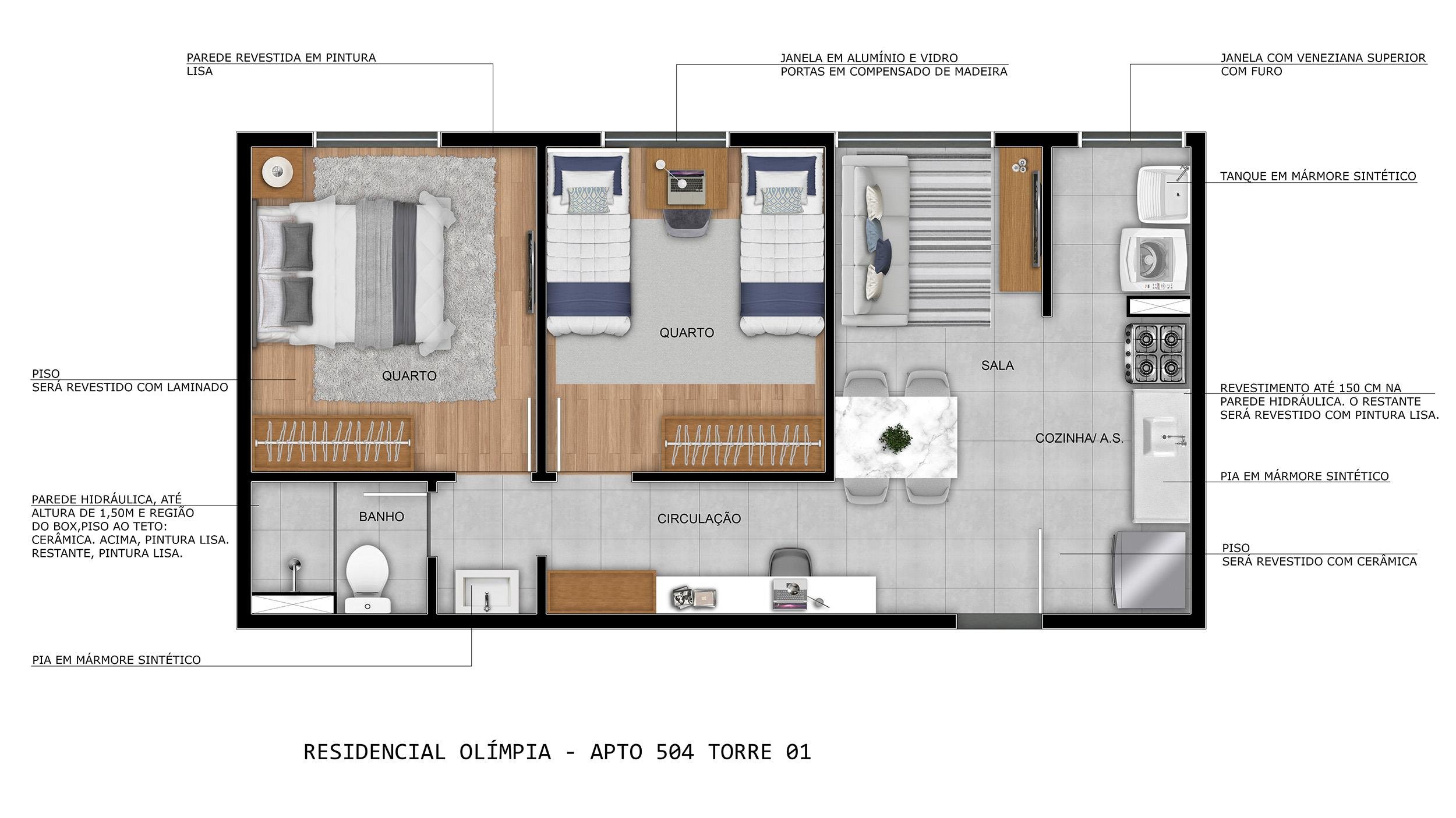 Planta – Apto 504 Torre 01